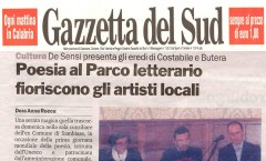 "Poesia al Parco letterario fioriscono gli artisti locali" - Gazzetta del Sud - 27 marzo 2007