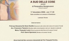 Presentazione del volume "A sud delle cose" - Lamezia Terme (CZ) - 17 dicembre 2006