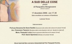 Presentazione di "A sud delle cose" - ex Sala Consiliare di Sambiase - Lamezia Terme (CZ) - 2006