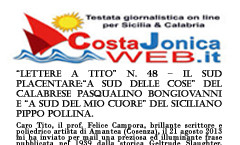 Il Sud placentare: "A sud delle cose" del calabrese Pasqualino Bongiovanni e "A sud del mio cuore" del siciliano Pippo Pollina - Costajonicaweb.it - 26 agosto 2013