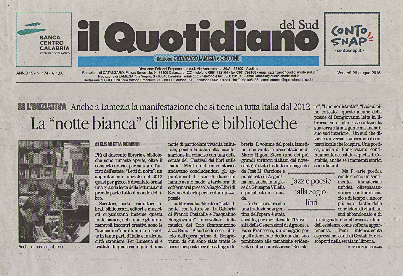 Il Quotidiano - 26 giugno 2015